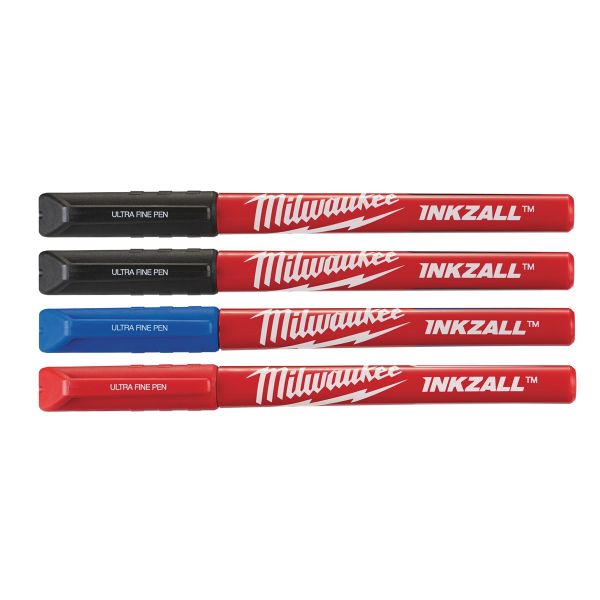 INKZALL Fineliner 2x schwarz, rot, blau / Milwaukee # 48223165 / EAN: 045242479825