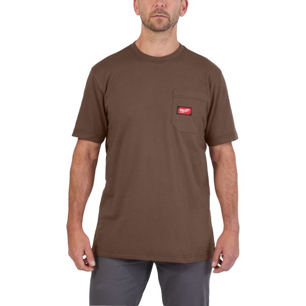 Milwaukee Arbeits-T-Shirt braun mit UV-Schutz WTSSBR