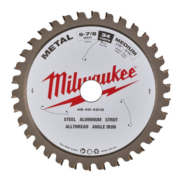 Kreissägeblatt für Metall-Handkreissägen 135/20 mm Z30 / Milwaukee # 48404070 / EAN: 045242233786