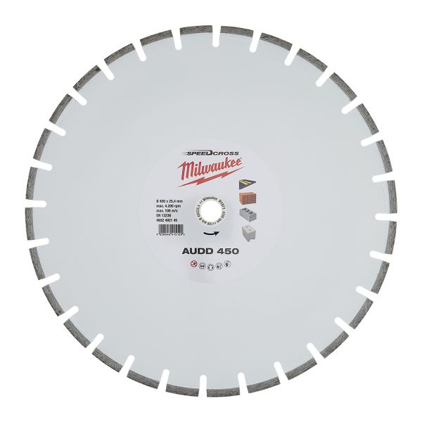 Speedcross Diamanttrennscheibe AUDD 450 mm für abrasive Materialien / Milwaukee # 4932492145 / EAN:
