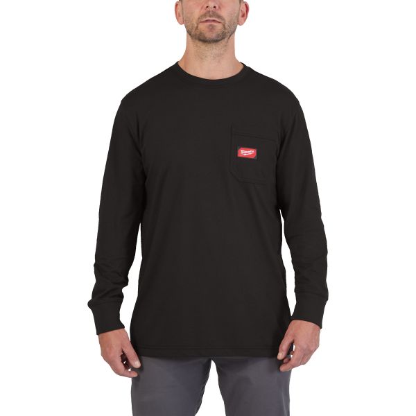Milwaukee Arbeits-Langarm-Shirt schwarz mit UV-Schutz WTLSBL