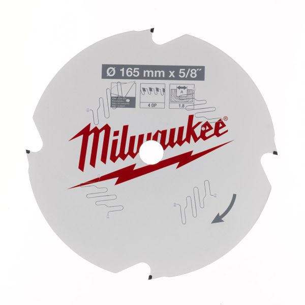 Kreissägeblatt Faserzement für Akku-Handkreissägen 165/15,87 mm Z4 Diamant / Milwaukee # 4932493217