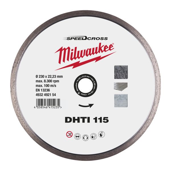 Speedcross Diamanttrennscheibe DHTi 115 mm Keramik u. Naturstein, geschlossen / Milwaukee # 49324921