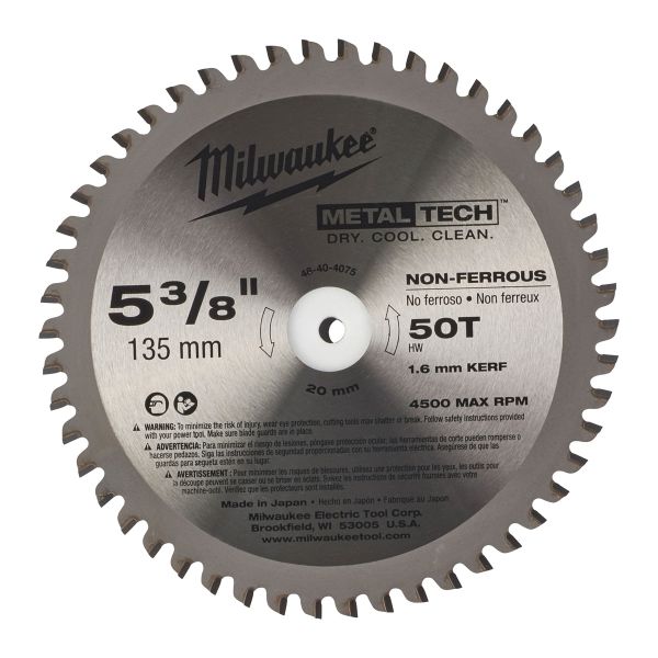 Kreissägeblatt für Metall-Handkreissägen 135/20 mm Z50 / Milwaukee # 48404075 / EAN: 045242233793