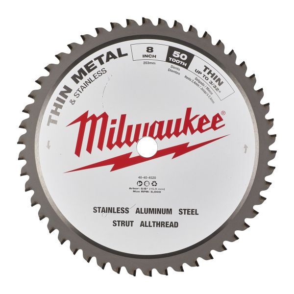 Kreissägeblatt für Metall-Handkreissägen 203/15,87 mm Z50 / Milwaukee # 48404520 / EAN: 045242134472