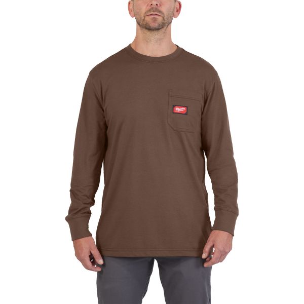 Milwaukee Arbeits-Langarm-Shirt braun mit UV-Schutz WTLSBR
